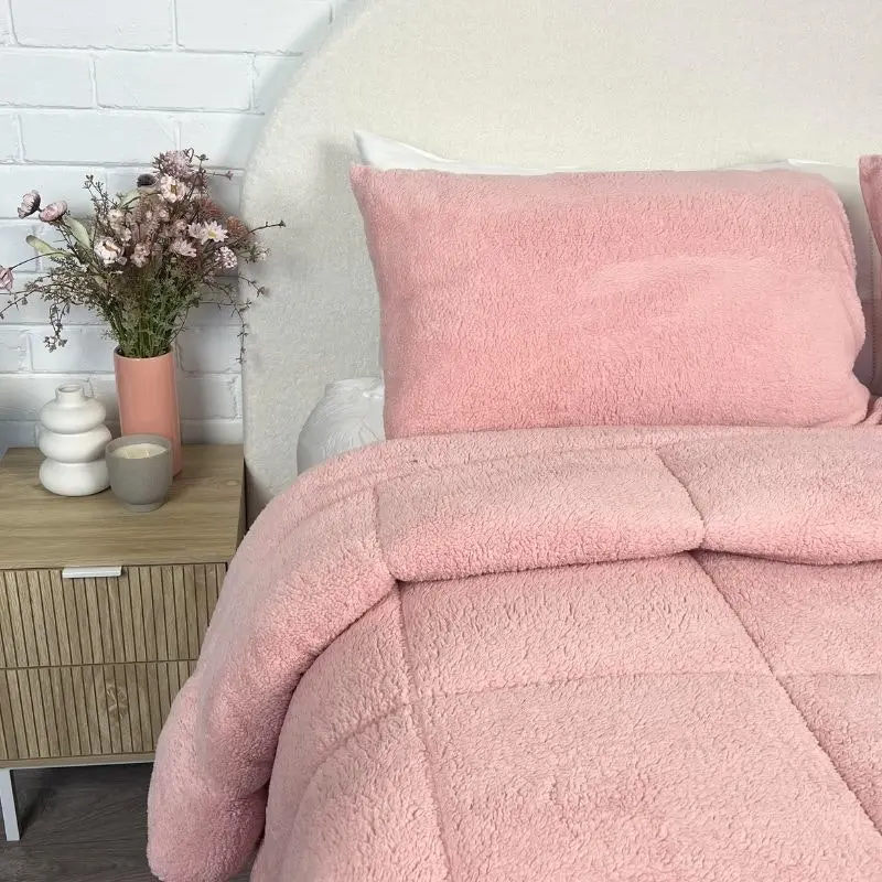 Morgan and Reid Blush Snuggle Fleece Comforter Set