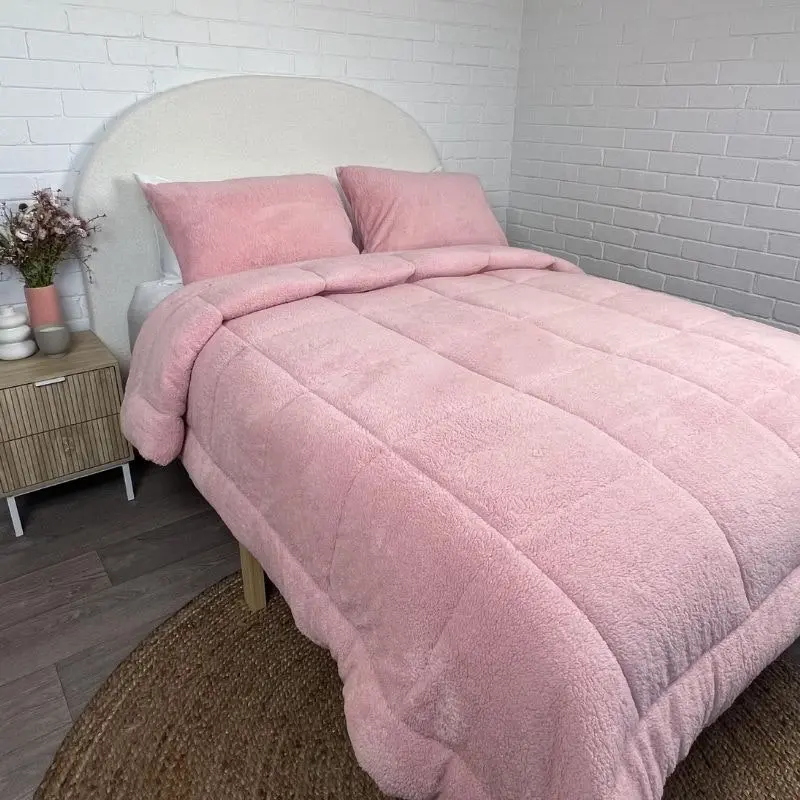 Morgan and Reid Blush Snuggle Fleece Comforter Set