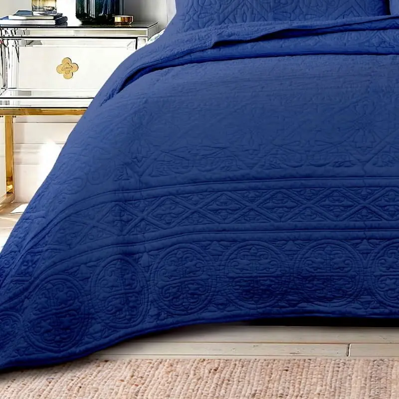 Classic Quilts Navy Coverlet Set