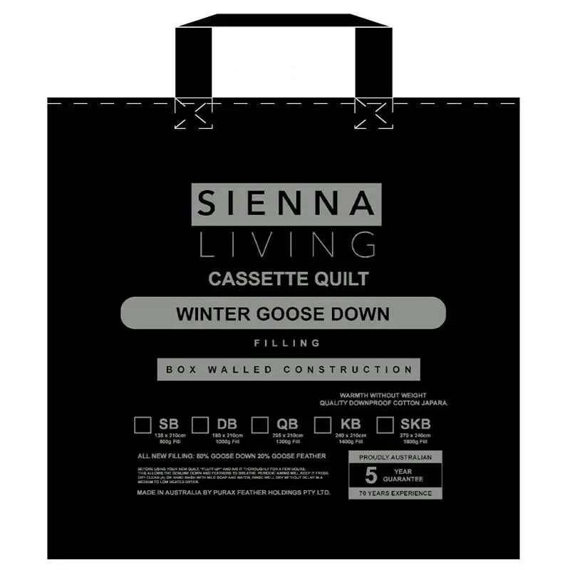 Sienna Living Winter 80% Goose Down 20% Goose Feather Quilt