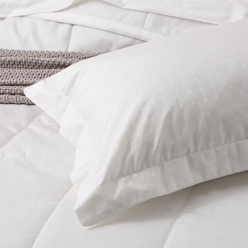 Ddecor Home Sofia White 500 Thread Count Jacquard Cotton Comforter Set