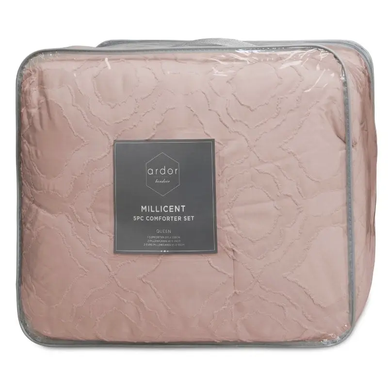 Ardor Boudoir Millicent Peach 5 Piece Comforter Set