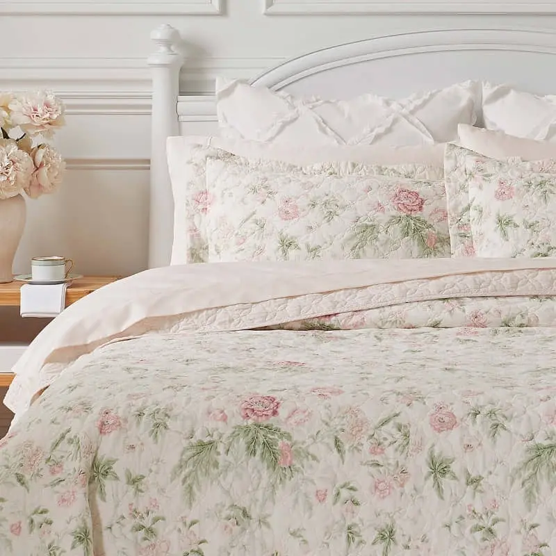 Laura Ashley Breezy Floral Printed Coverlet