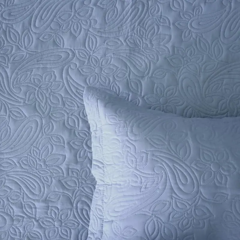 Bambury Paisley Blue Coverlet