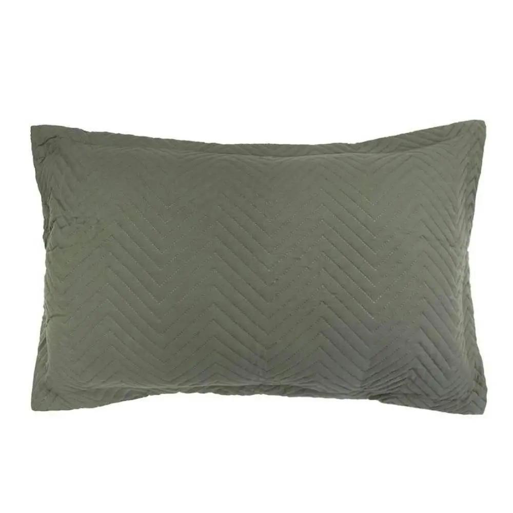 Bambury Herringbone Embossed Moss Coverlet