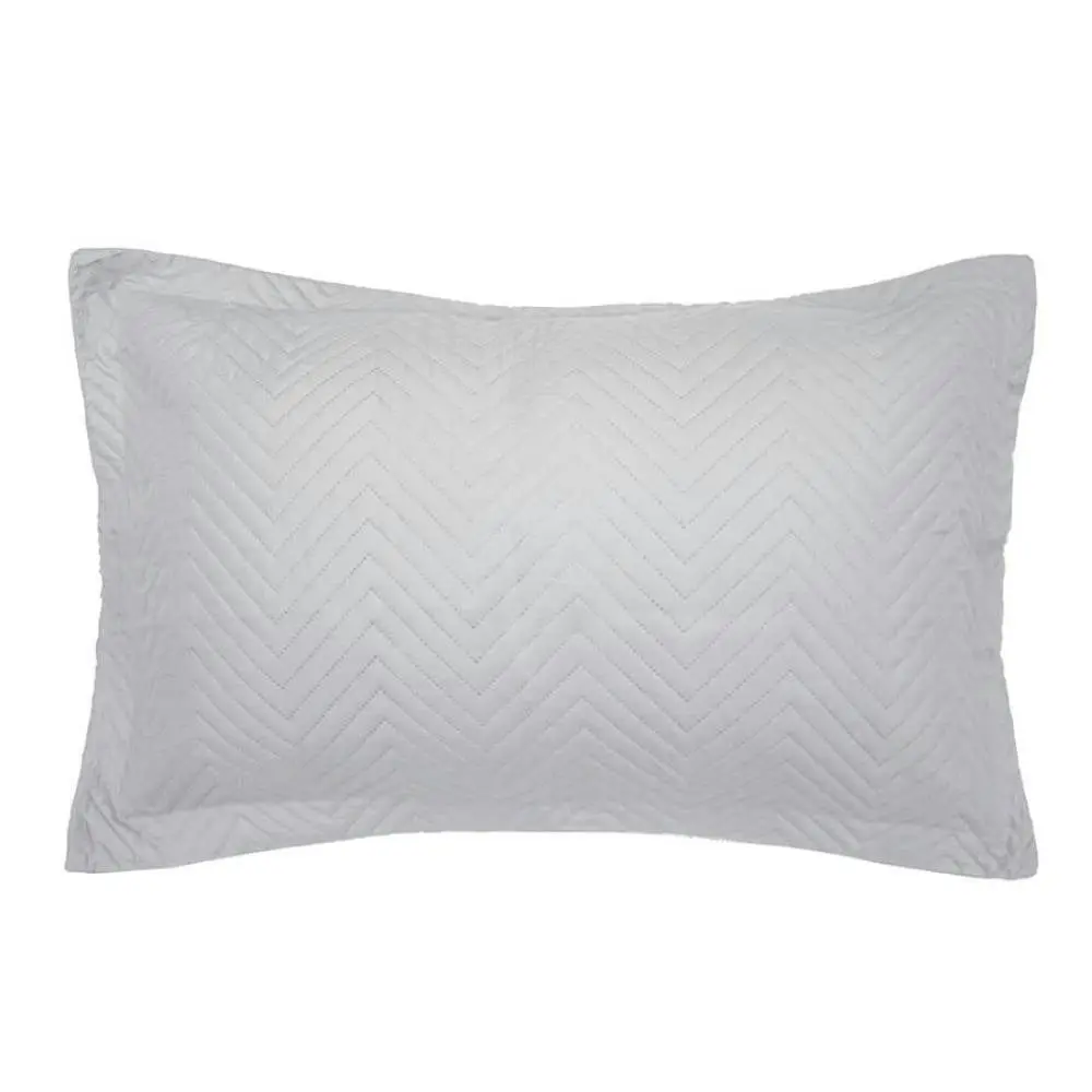 Bambury Herringbone Embossed Silver Coverlet