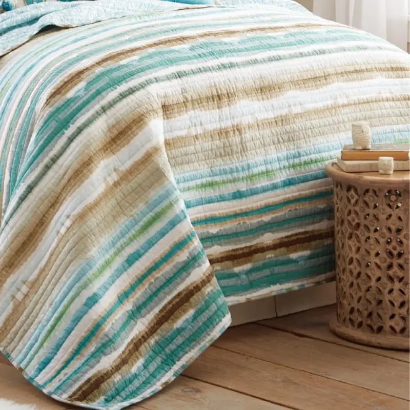 Classic Quilts Windsor Ascot Aqua Blue Coverlet Set