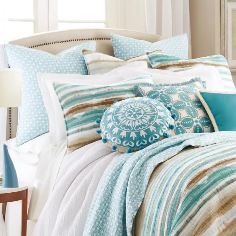 Classic Quilts Windsor Ascot Aqua Blue Coverlet Set