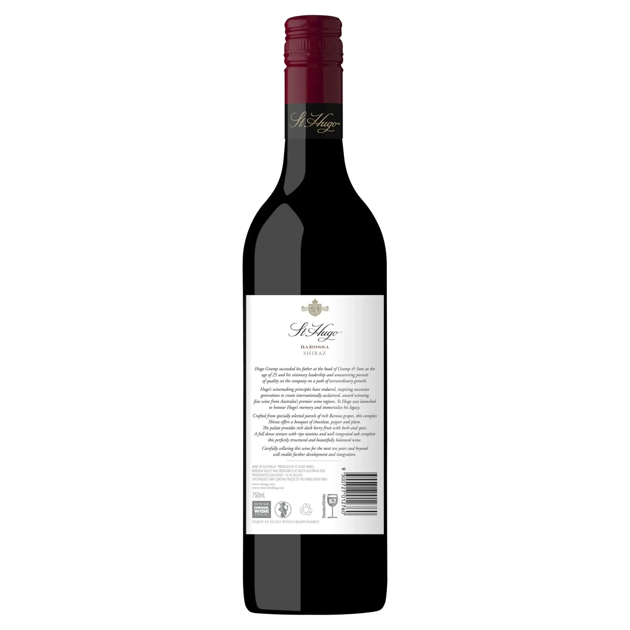 St Hugo Barossa Valley Shiraz (750mL)