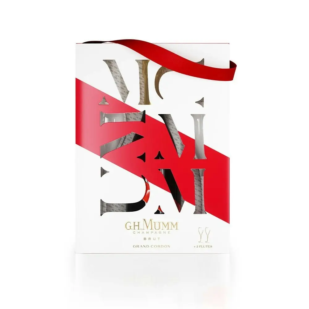 G.H. Mumm Grand Cordon (750mL) Champagne Gift Pack + Two Champagne Glasses