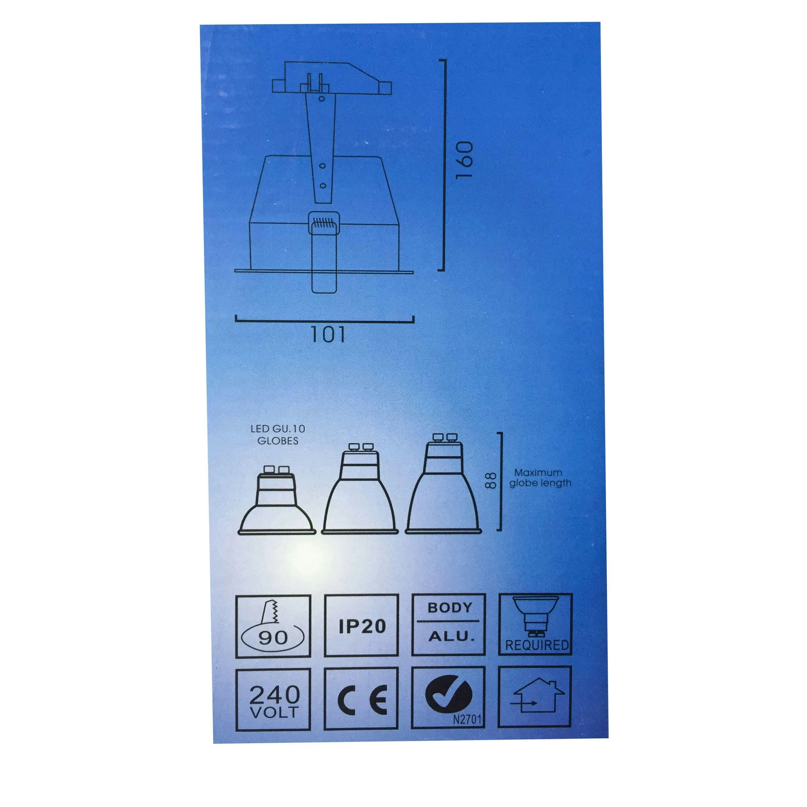 Gu10 10 Watt Led Safe Gimbal Downlight   Brushed Chrome