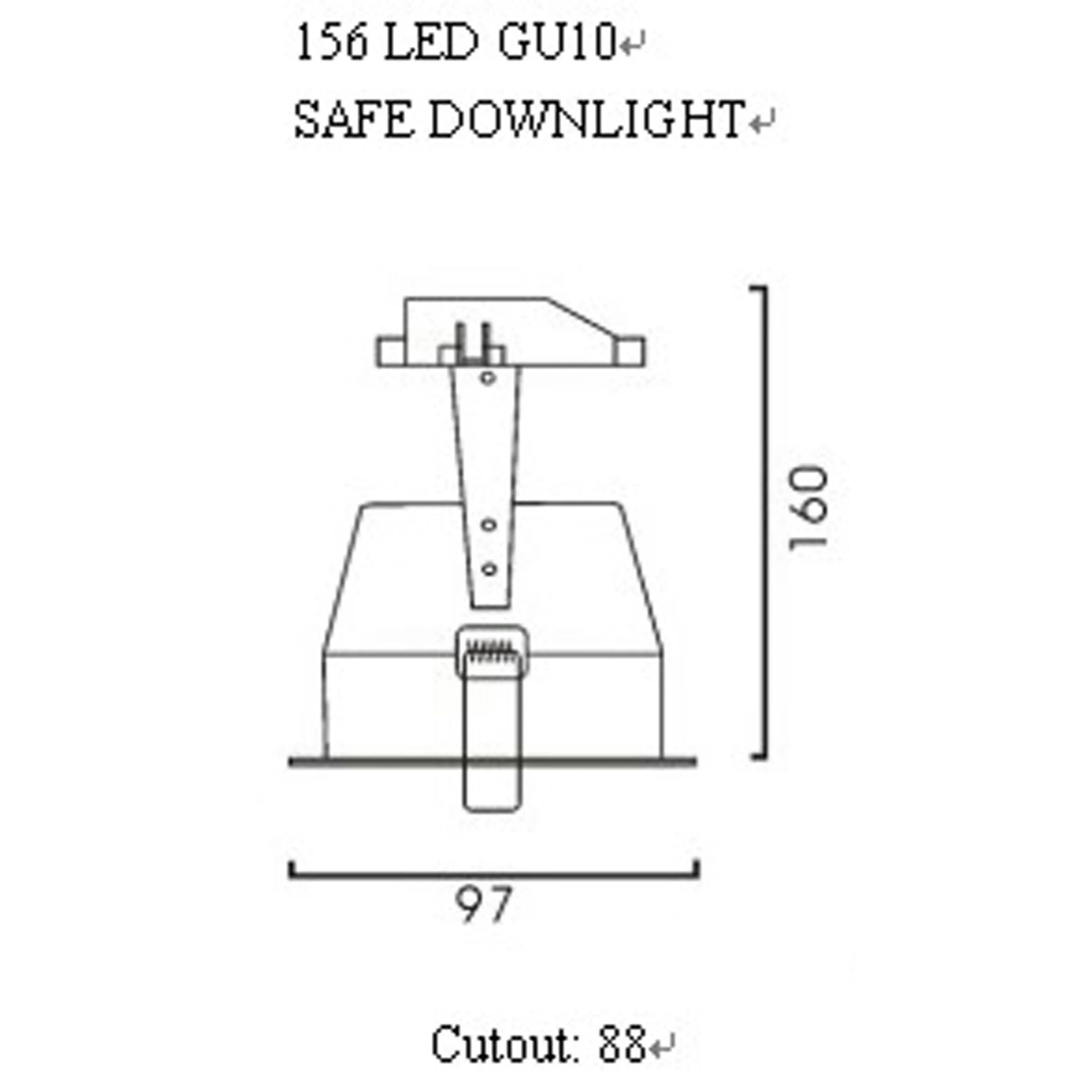 Gu10 10 Watt Sqaure Led Safe Gimbal Downlight   Brushed Chrome