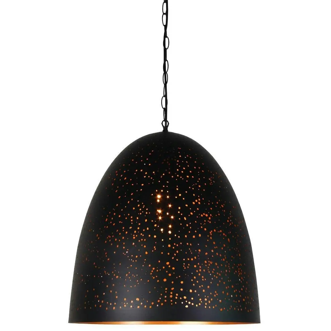 ACIDO Matte Black & Bronze Pendant Light - Large Size