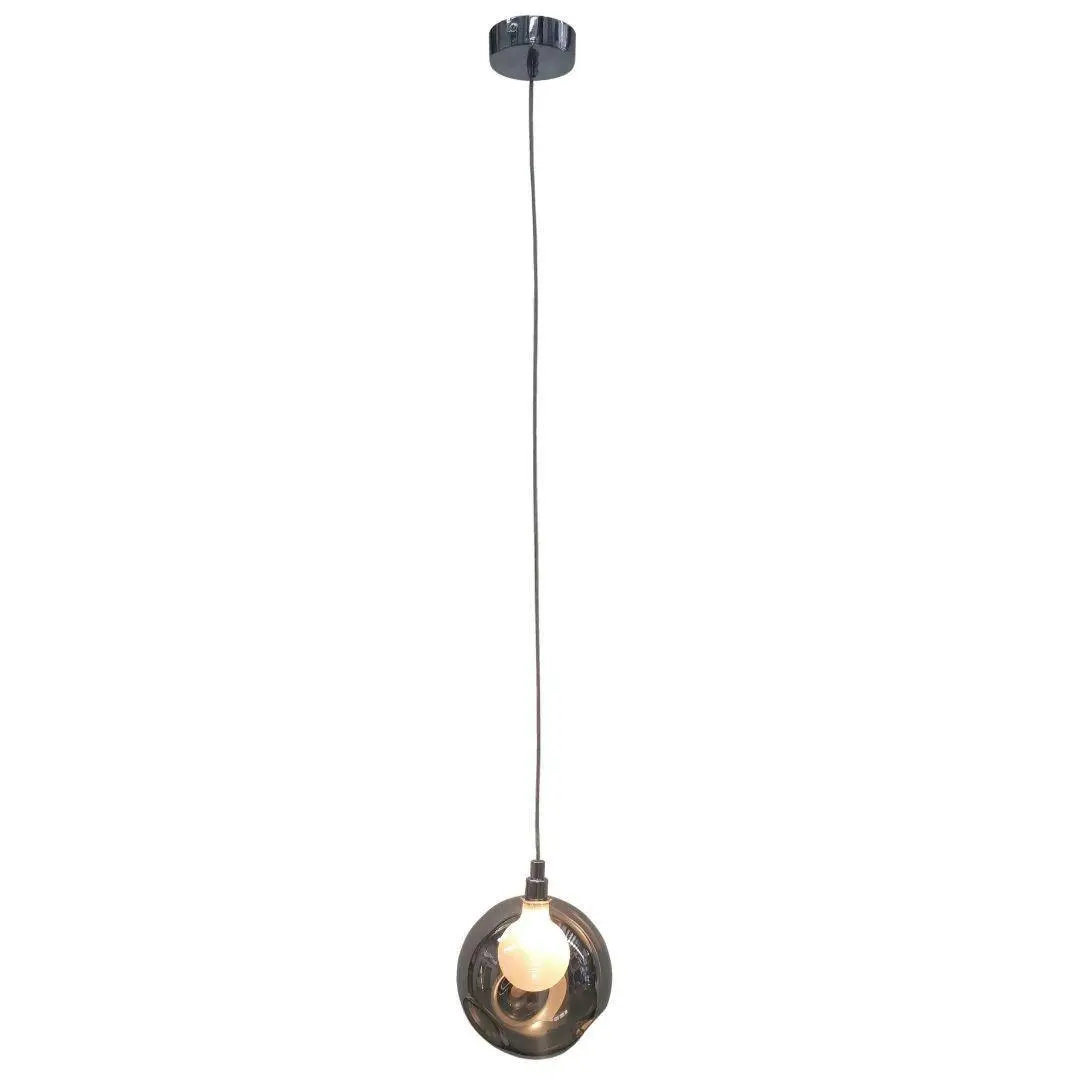 BOCCI - Replica Modern Glass Pendants - 1 Light Wire Pendant - Grey Chrome