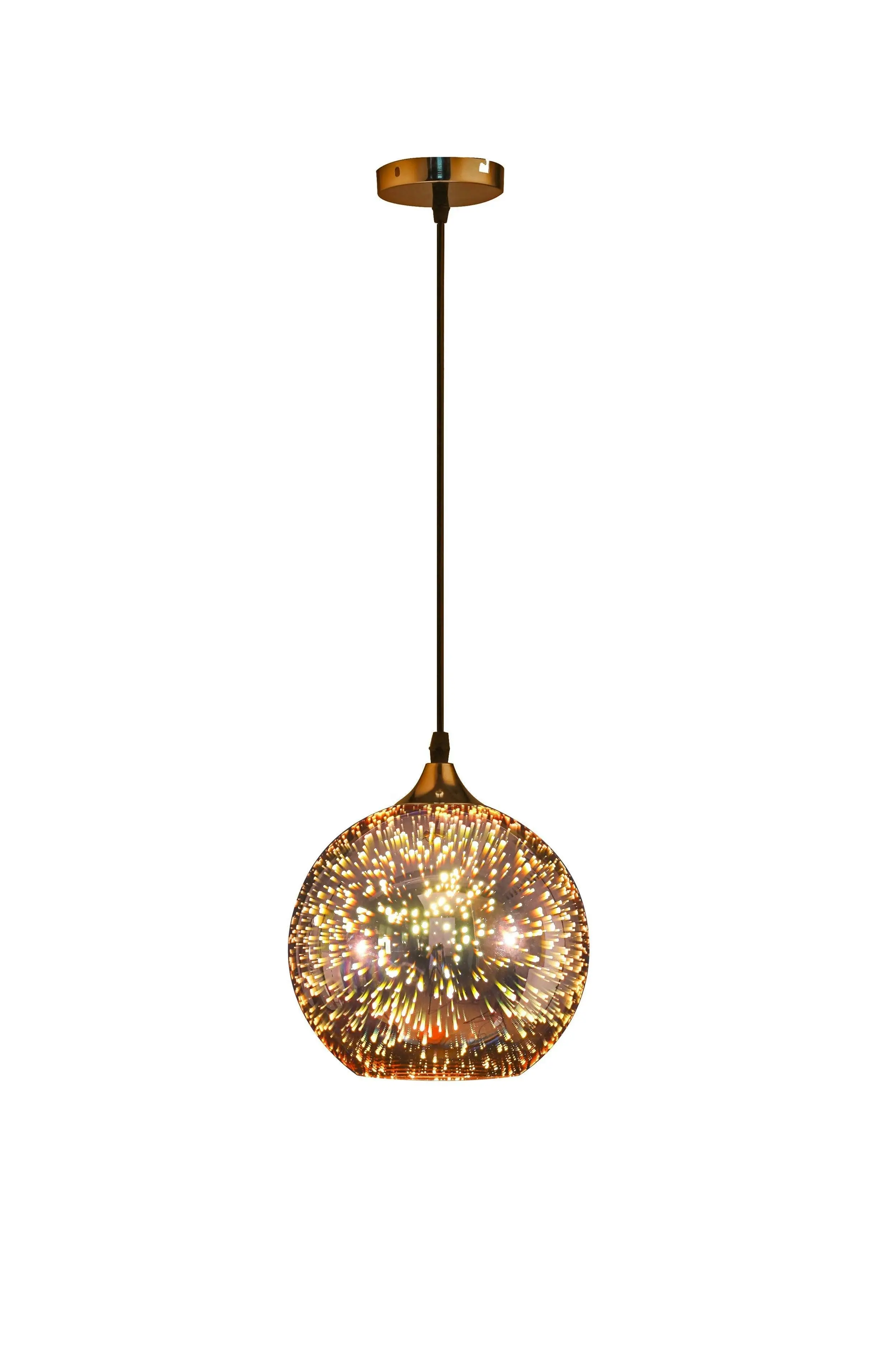 COMET - Copper 200mm Glass Pendant - Wire Suspension