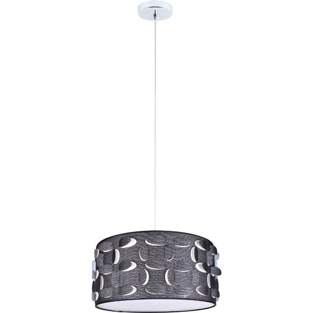 Buko 40cm Black Fabric Drum Pendant CLEARANCE