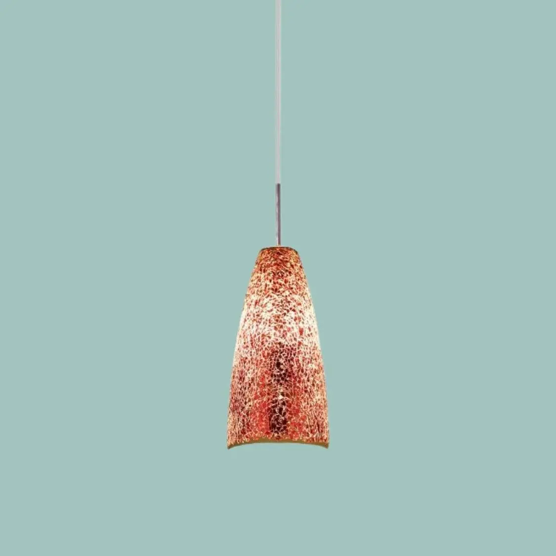 Duomo Pendants - Duomo Red Crackled Glass Pendant