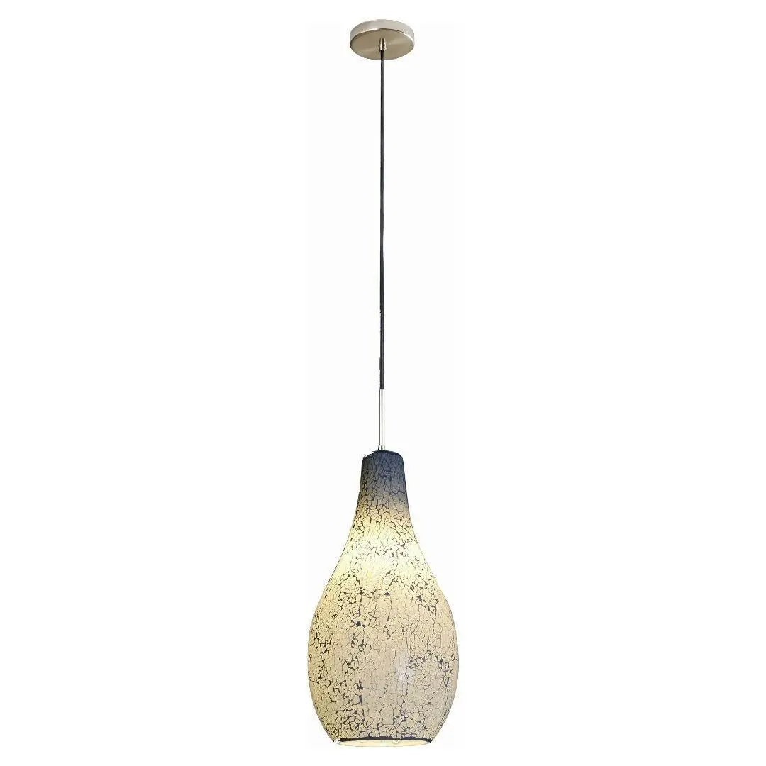 VASCO - Mosaic Crackled Glass Pendants - White Glass