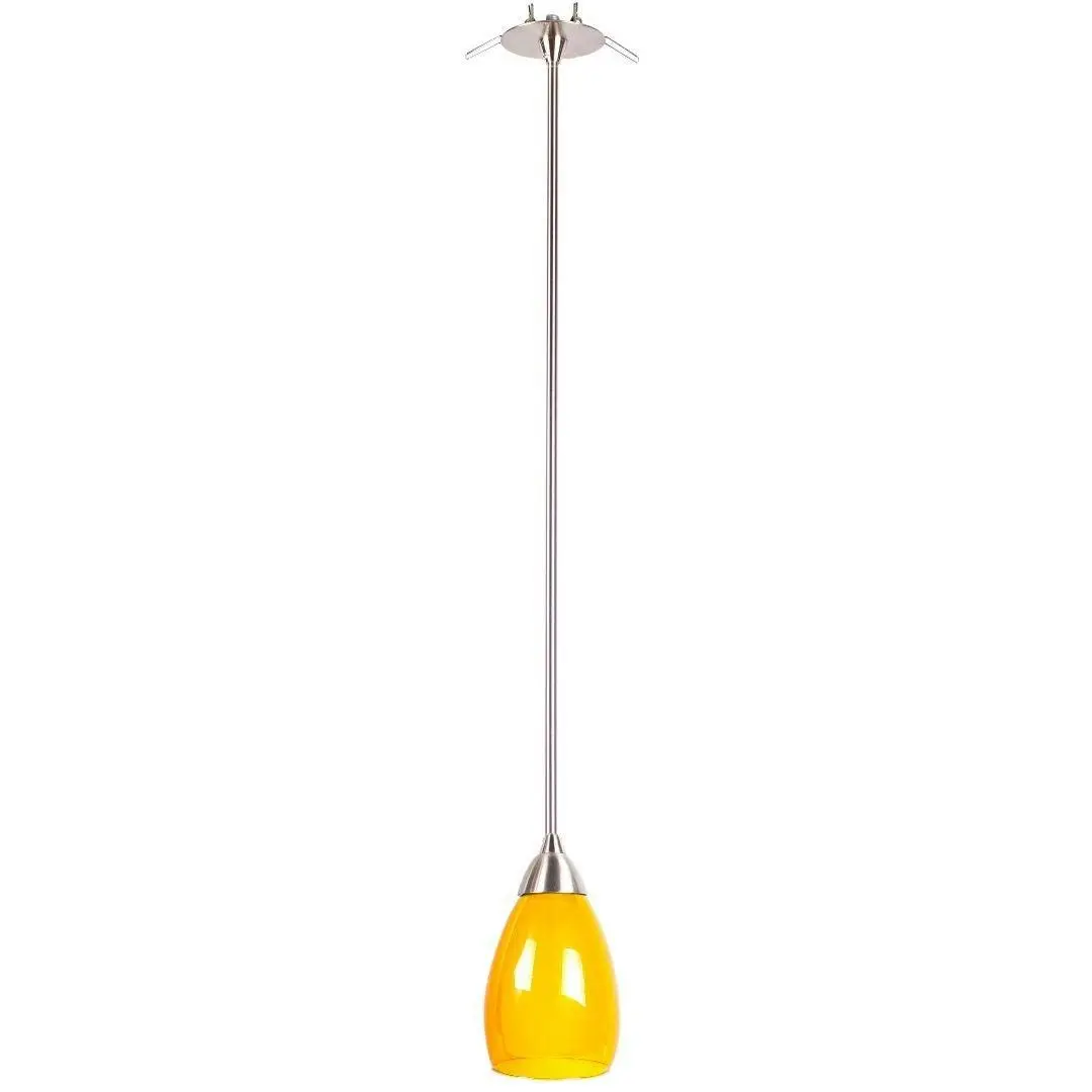 NIKI - Twin Glass - One Light Pendant - Amber/Orange