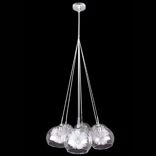 METEOR - 7 Light - Cluster Pendant - Clear Glass