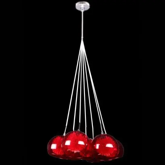 METEOR - 7 Light - Cluster Pendant - Red