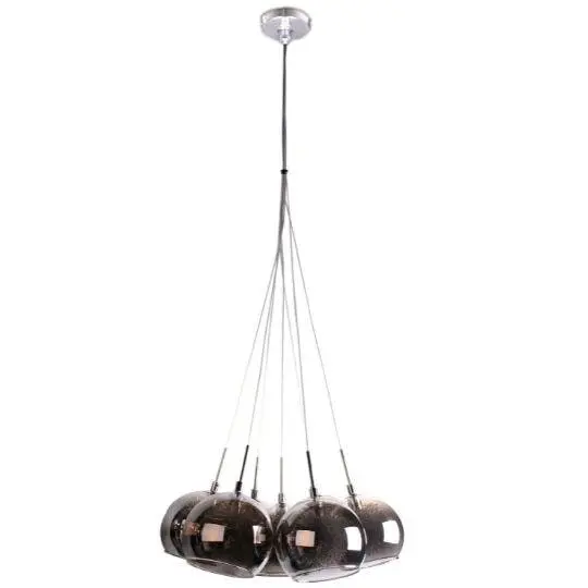 METEOR - 7 Light - Cluster Pendant - Grey / Chrome