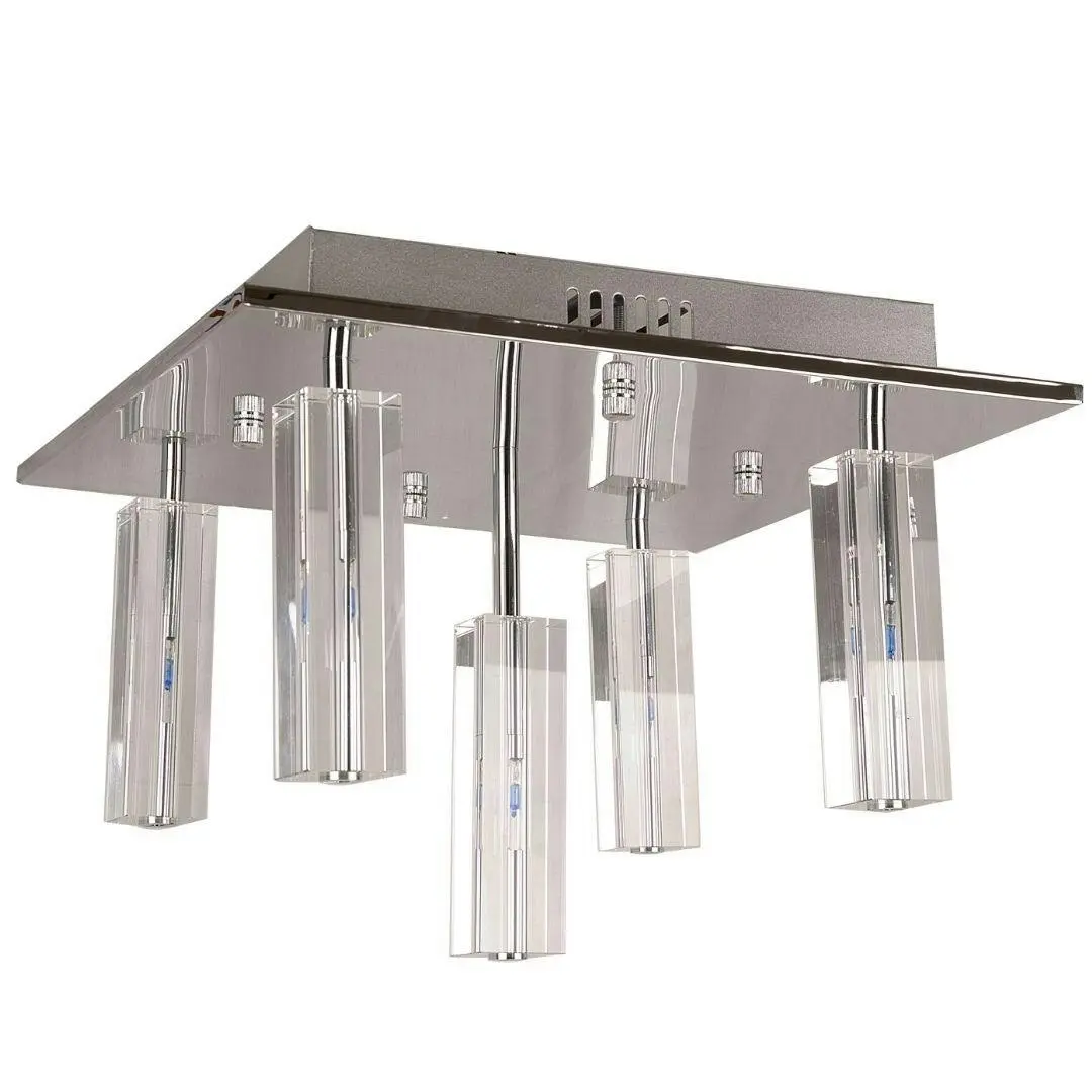 CUBO 5 Light Crystal Pendant Flush