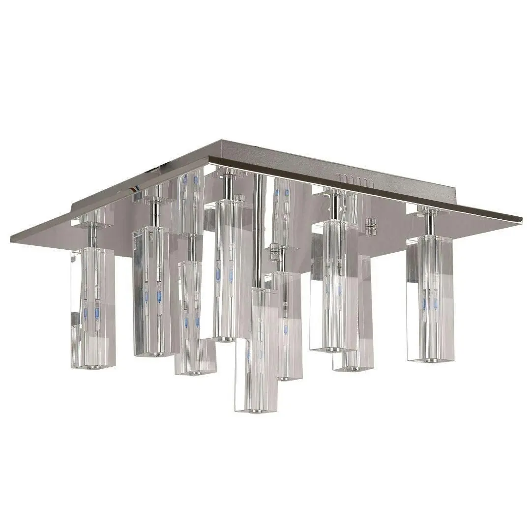 CUBO 9 Light Crystal Pendant Flush