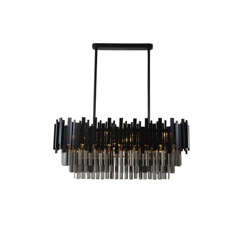 Regina Matt Black Crystal Pendants - 80cm Long Matt Black Chandelier** New Arrival **