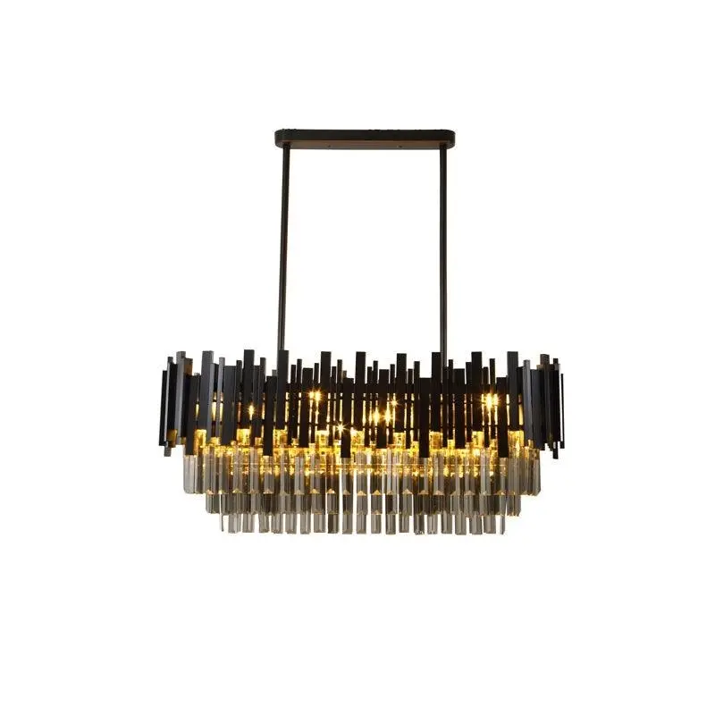 Regina Matt Black Crystal Pendants - 80cm Long Matt Black Chandelier** New Arrival **