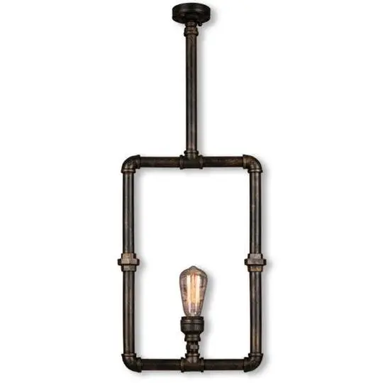 PIPE Industrial Steampunk Man Cave 1 Light Pendant