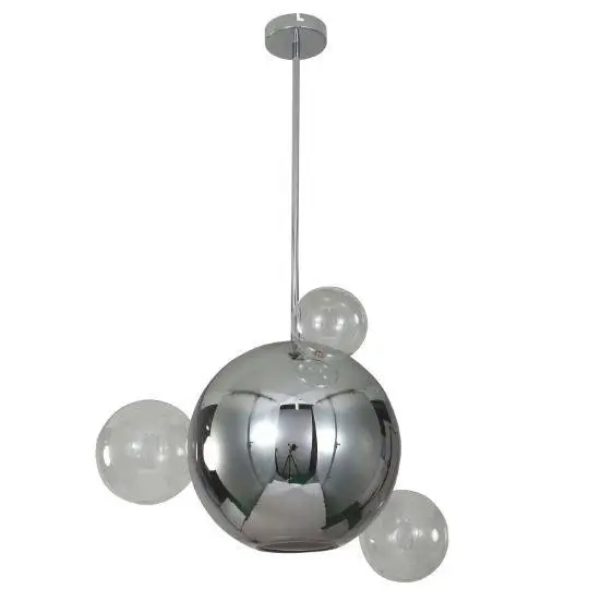 PLANET - Vintage Industrial Glass Pendants - Replica Jeremy Pyles - Grey/Chrome CLEARANCE OVER 50% OFF