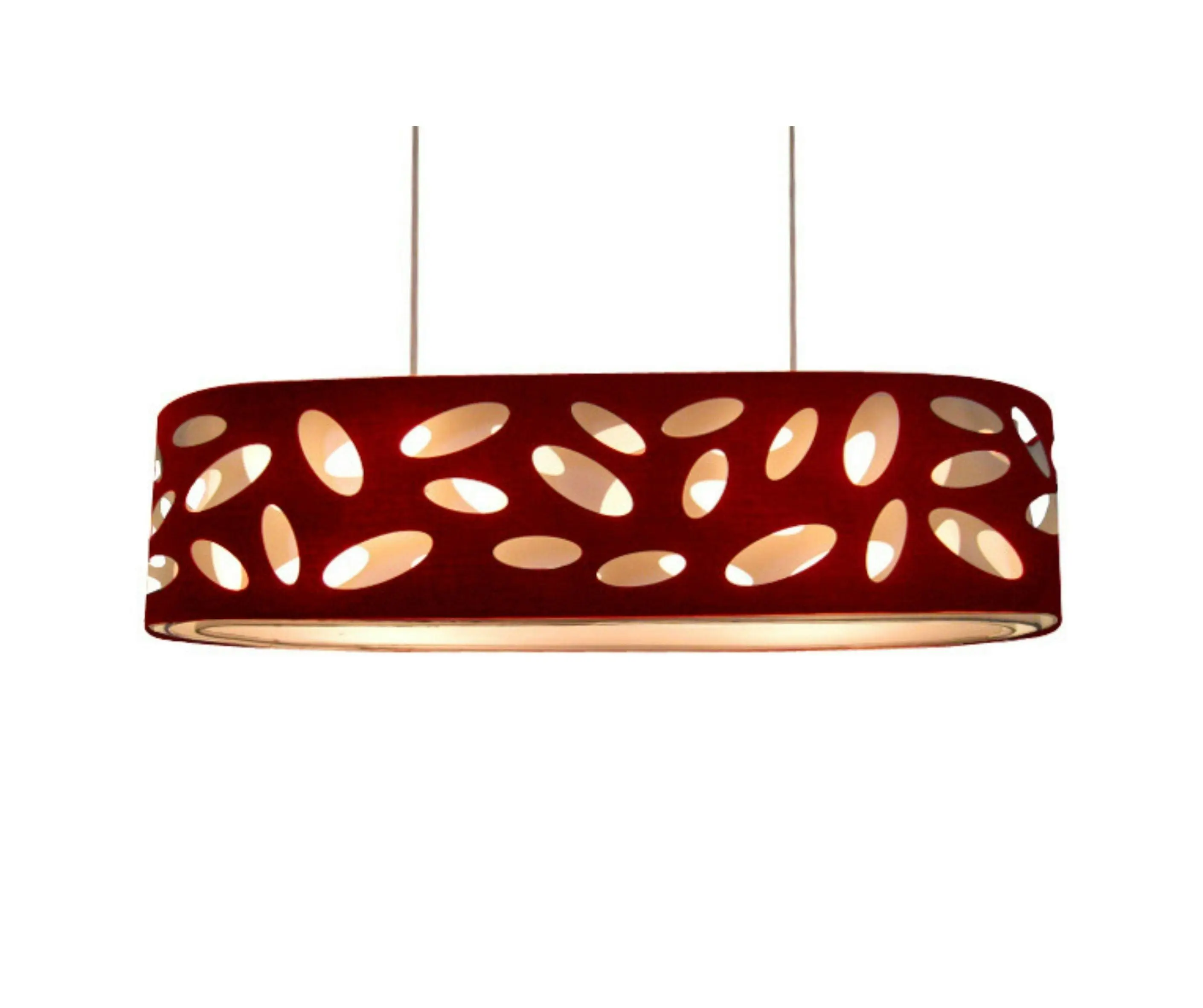 Carlo 90cm 4 Light Oval Burgundy Pendant