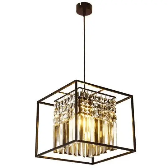 Tael Crystal Pendants -  Matt Black - 3 Light - Large