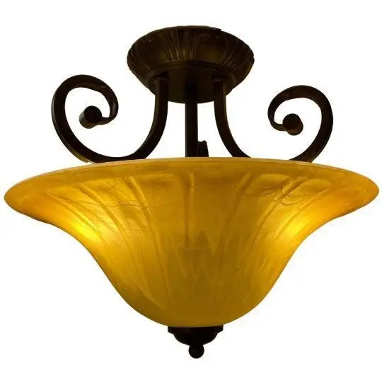 Umbria 3lt Semi Flush Mount Pendant in Tuscan Bronze