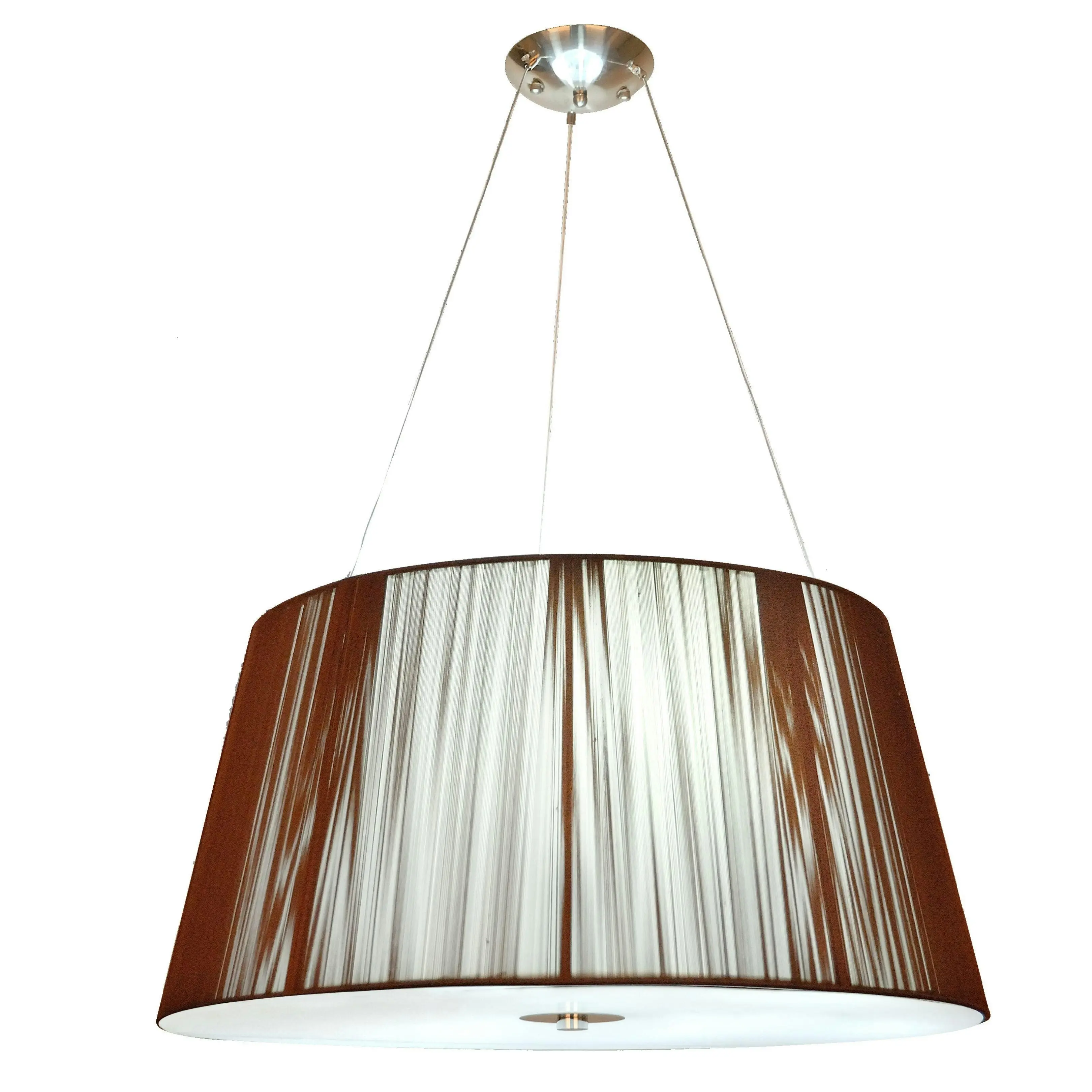 Paolo 60cm 3 Light Chocolate Brown Drum Pendant