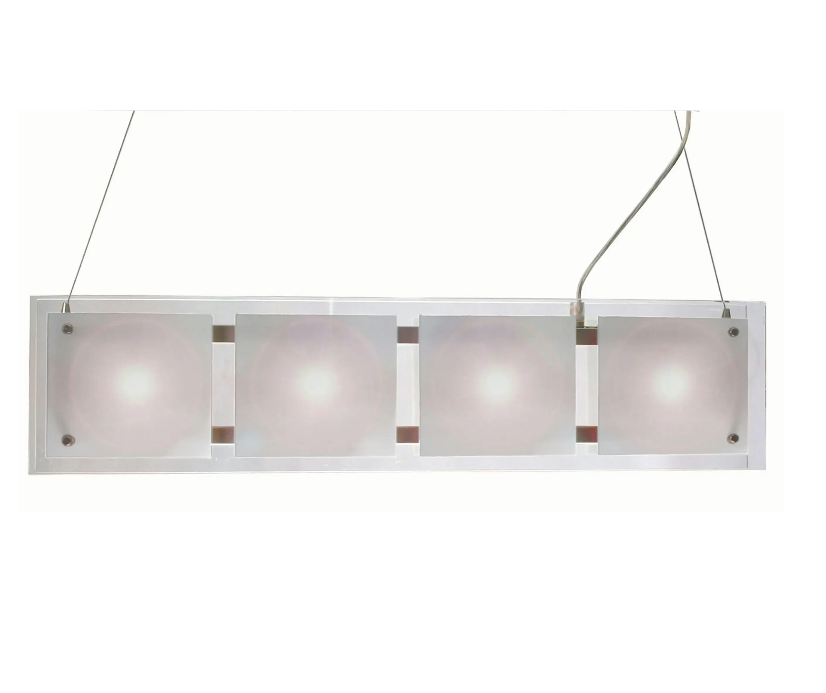 PANEL 4 Light Halogen Rectangle Glass Pendant CLEARANCE