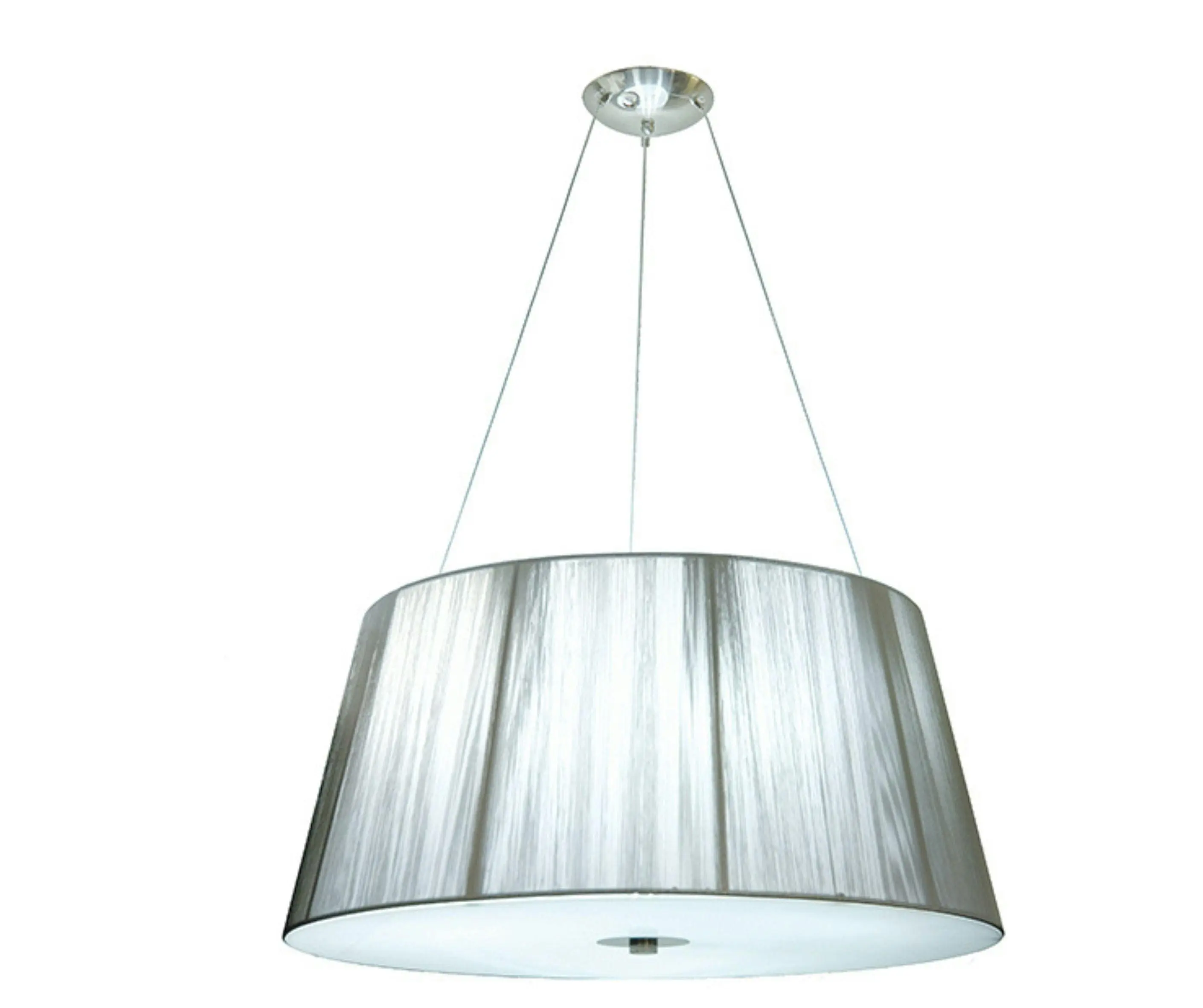 Paolo 90cm 5 Light Silver Drum Pendant