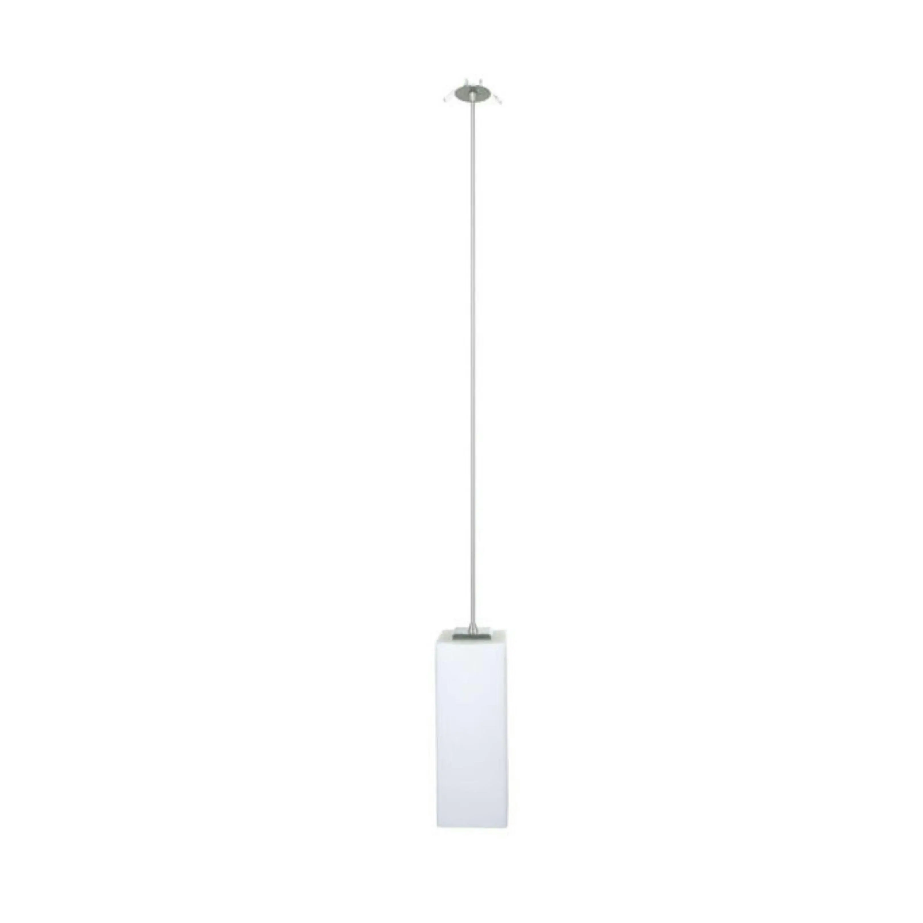 Quadro 1 Light Square White Glass Pendant Light