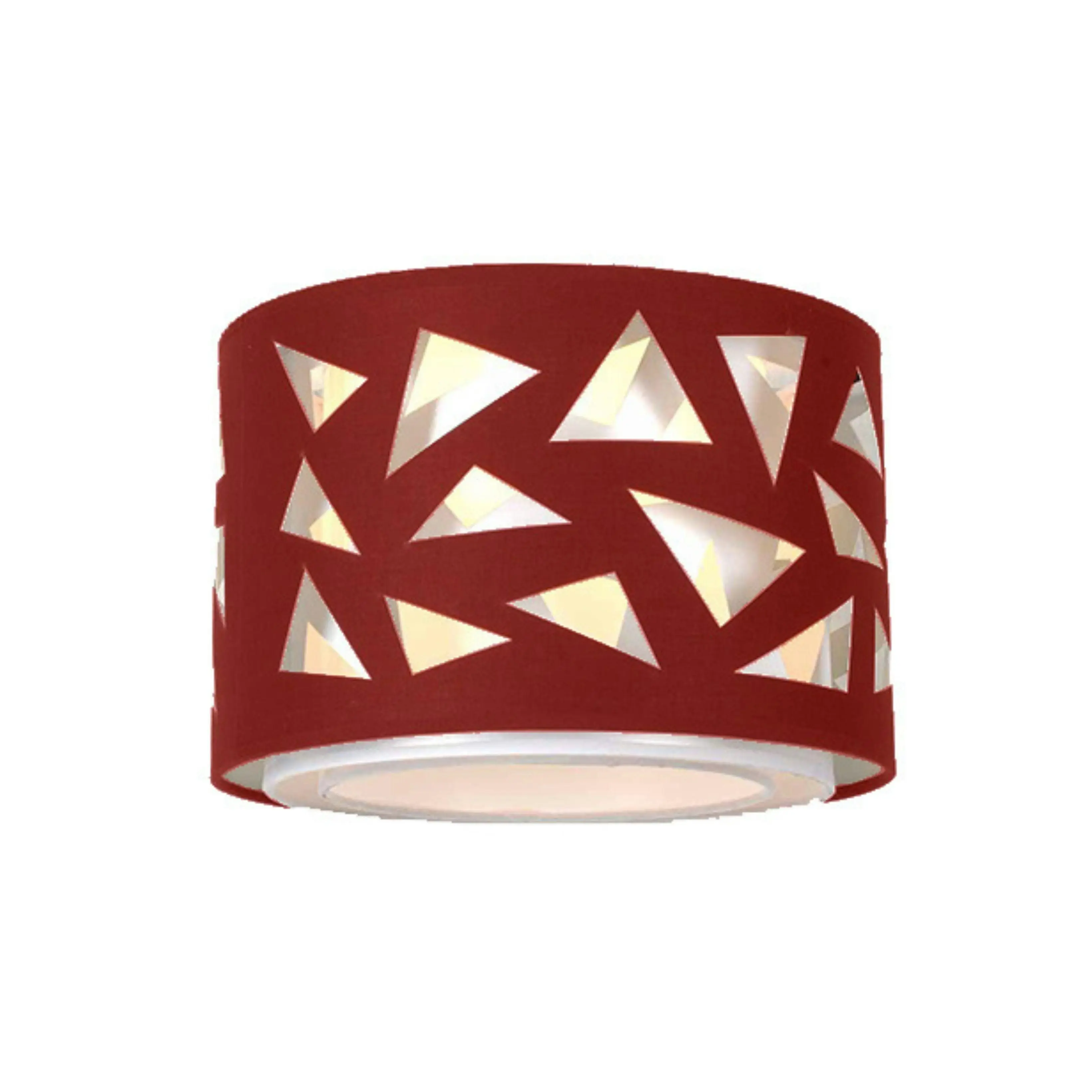 ALDO 30cm DIY Plum Red Cut Fabric Drum shade pendant CLEARANCE