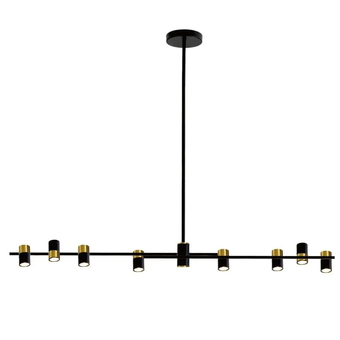 TAVOLA Matte Black and Satin Brass  Pendant Light - 8 Light ** New Arrival **