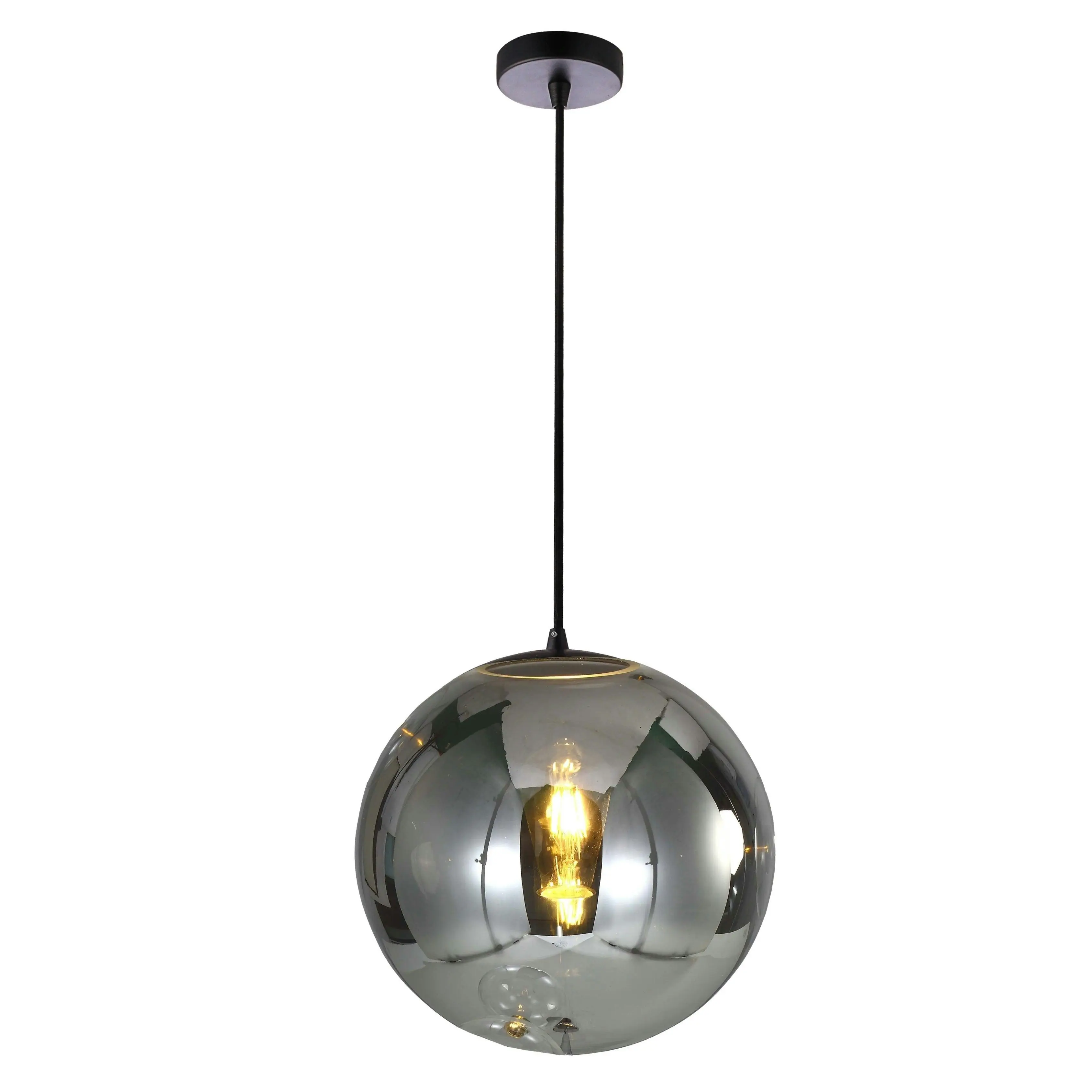 SFERA - 1 light 250mm Grey Chrome Glass Ball Pendant