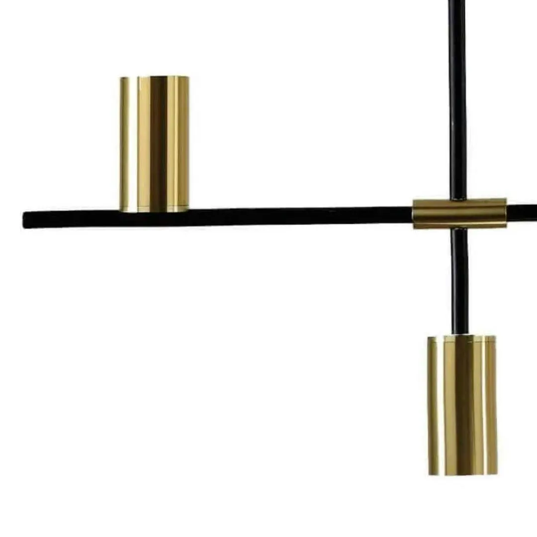 DRITTO Matte Black and Satin Brass Pendant Light - 6 Light ** New Arrival **