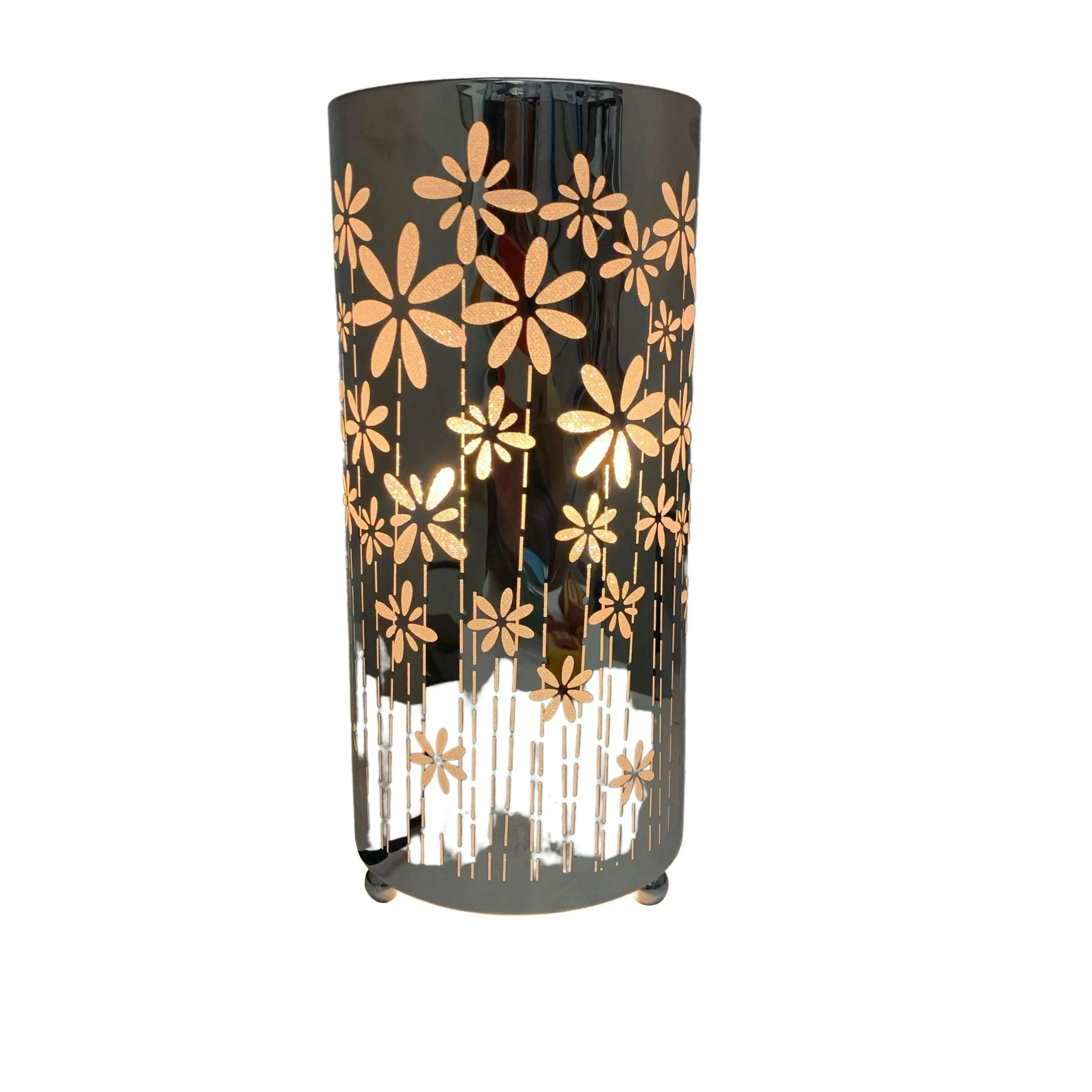 Daisy Laser Cut Chrome Table Lamp Clearance