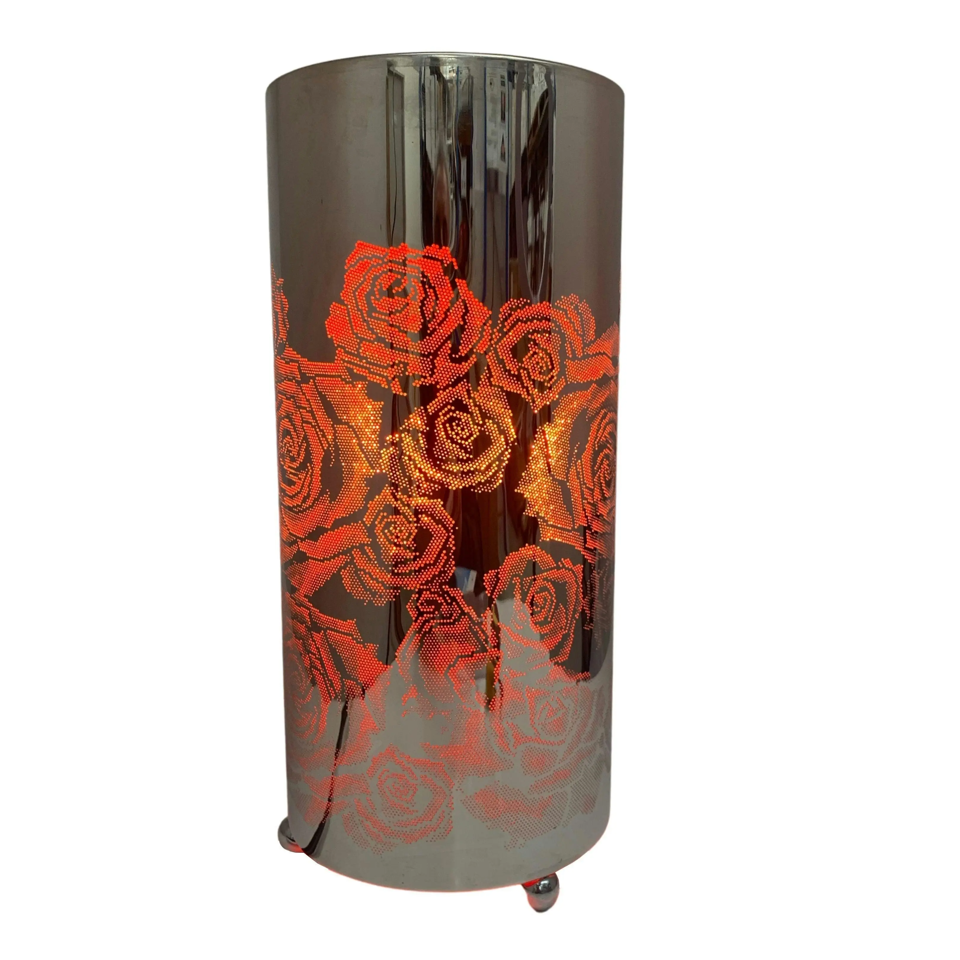 Rose Laser Cut Chrome Table Lamp CLEARANCE OVER 50% OFF