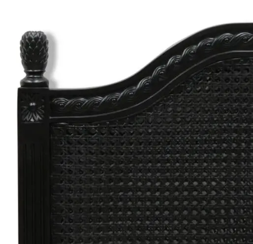 Winnipeg & Sons Vascalles Rattan Headboard in Black