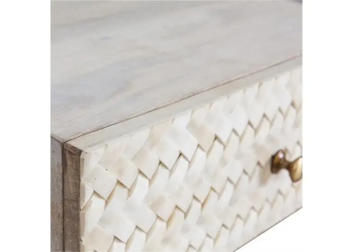 Zohi Interiors Herringbone Bone Bedside Table