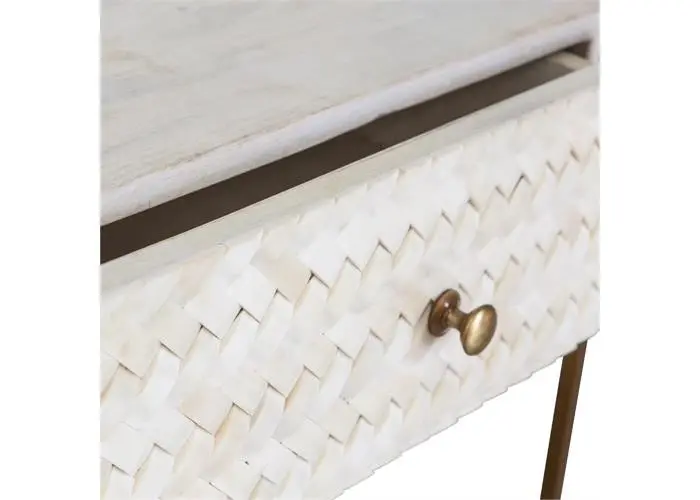 Zohi Interiors Herringbone Bone Bedside Table