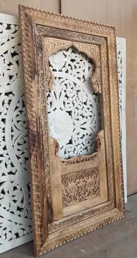 Zohi Interiors Carved Indian Full Length Jarokha Mirror