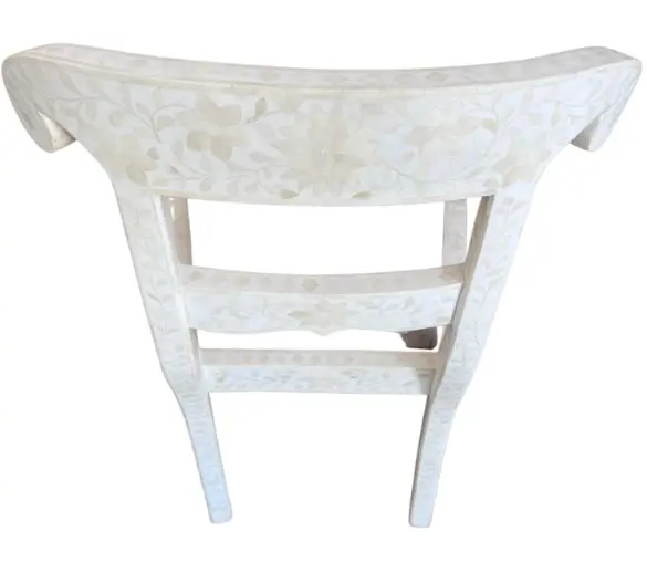 Zohi Interiors Bone Inlay Chair in White